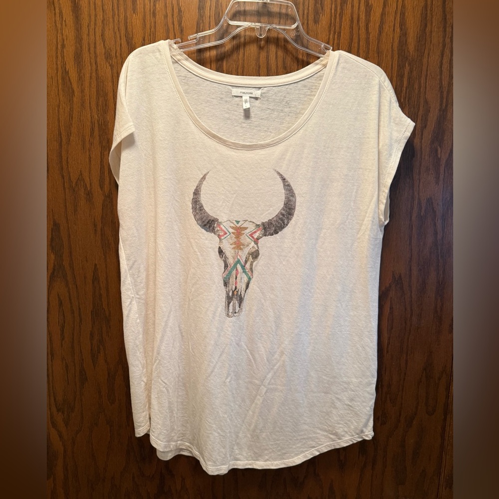 Women's Cream Steer Head Shirt